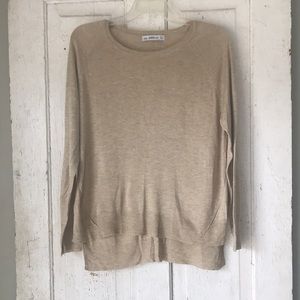 Zara Basic Knit Cream Sweater - L